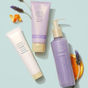 Ensemble satin hands lilas et agrumes